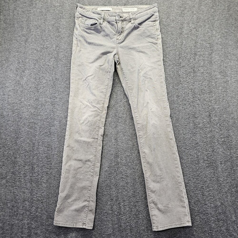 Anthropologie Pilcro &The Letterpress Women Parallel Gray Corduroy Pants 28